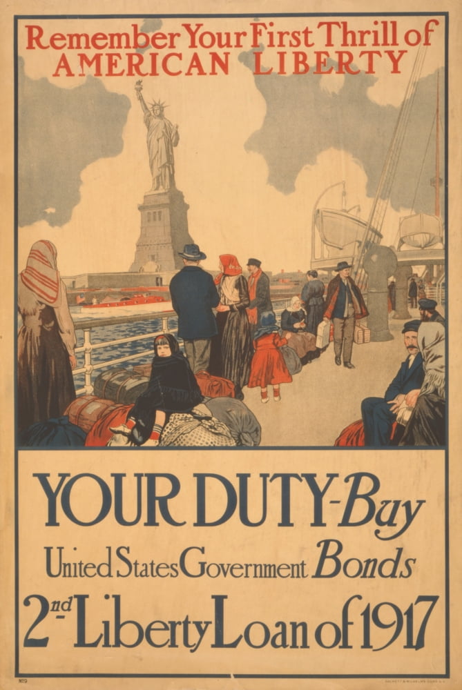 Sackett & Wilhelms Corp NY Poster 1917 Remember your first thrill of American liberty Your duty Canvas Art - (24 x 36)