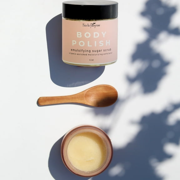 Sacksy Thyme Emulsifying Sugar Scrub - Vitamin-Enriched Moisturizing Exfoliator - Plant Based, Vegan, Non-Toxic - Indulgence for Radiant Skin - 2oz Travel Size