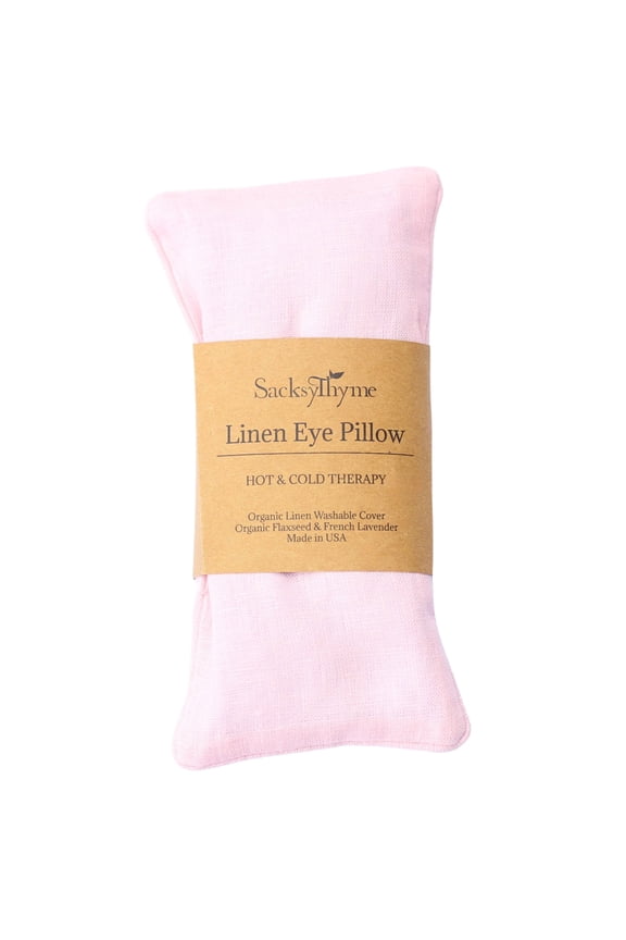 SacksyThyme Linen Eye Pillow for Yoga & Stress Relief Eye Pillow, Microwave for Hot or Freeze for Cold Eye Compress, Heated Eye Mask for Meditation, Migraine, Sleep, Made in USA
