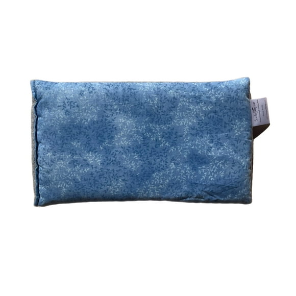 SacksyThyme Microwave Heating Pad for Back, Neck, Menstrual Cramps, Shoulders, Leg Pain Relief - Hot Pad Moist Microwavable Therapy Pack - Blue Unscented Flaxseed Heat Pad Made in USA