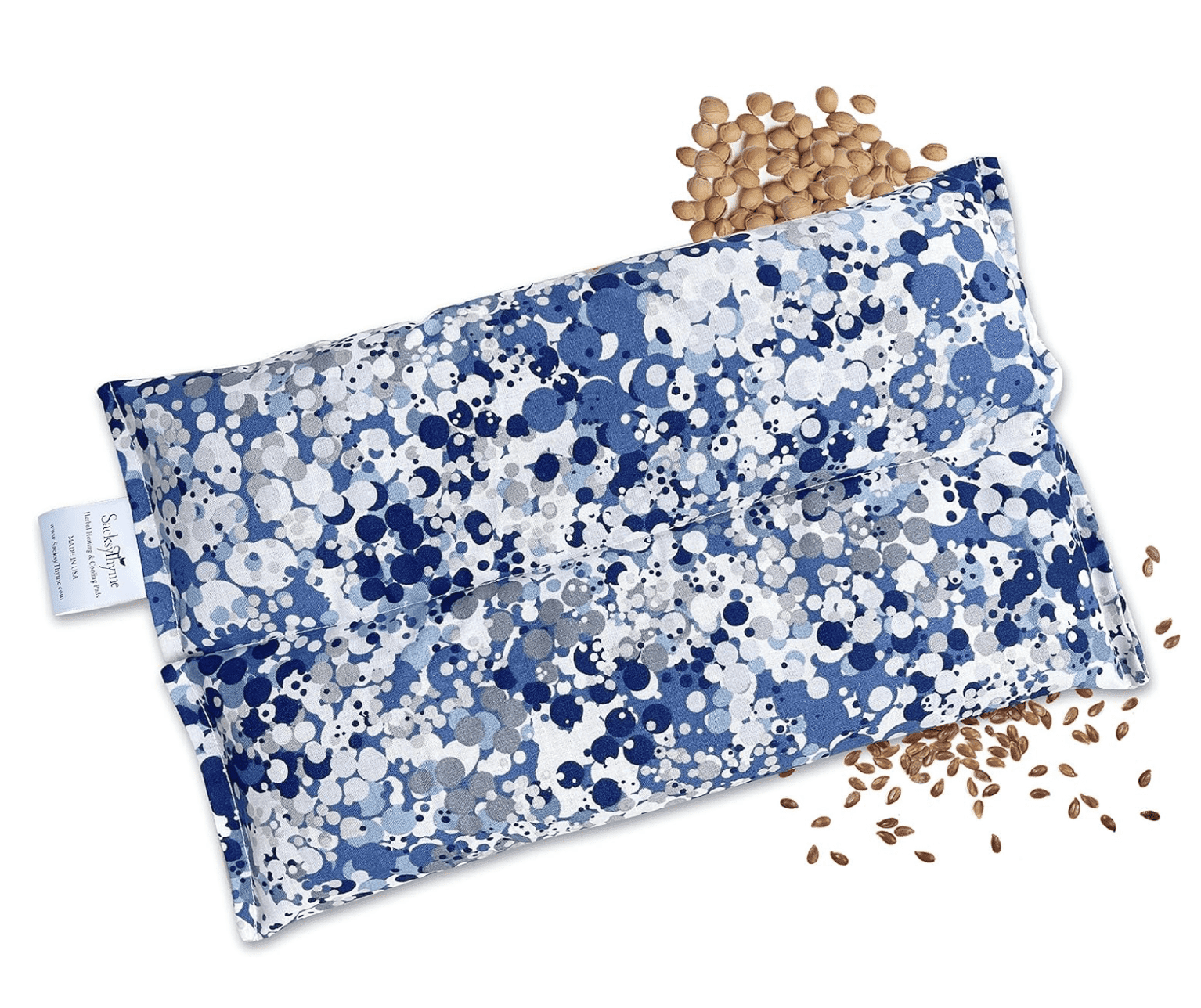 Sacksy Thyme Microwavable Weighted Herbal Heating Pad for Back, Neck, Shoulder, Cramps, Muscle Aches, 13" x 7.5"