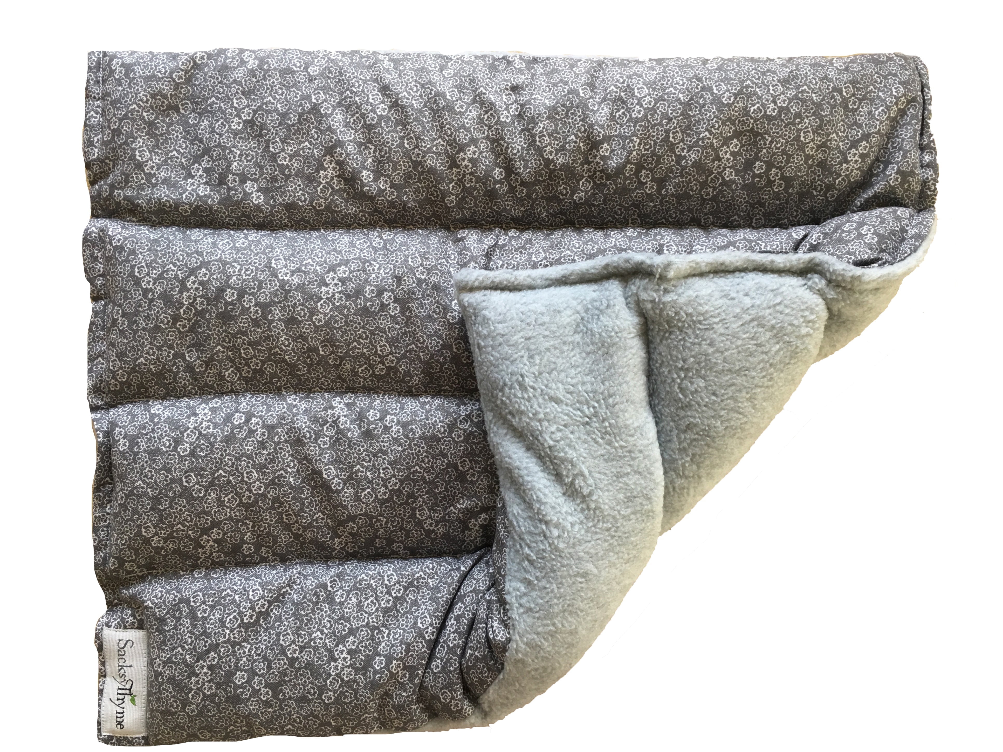 Sacksy Thyme XL Organic Weighted Flaxseed Microwave Heating Pad, Moist Heat Pack for Back, Cramps, Muscle Ache