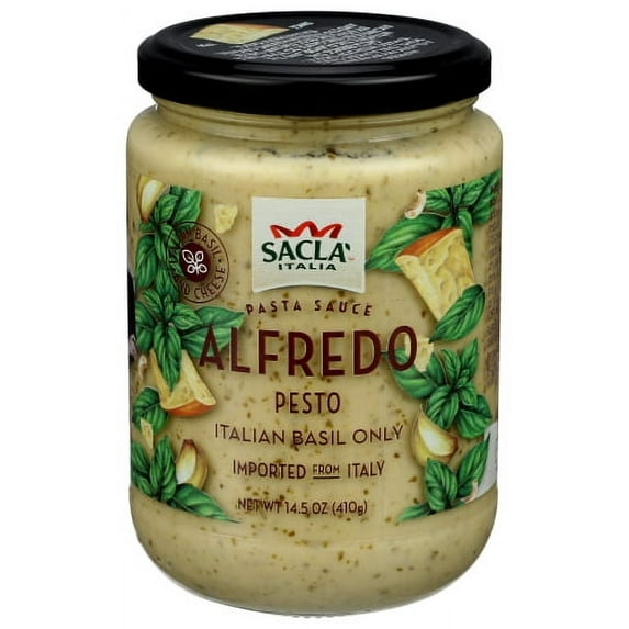 SACLA Alfredo Sauce with Basil Pesto 14.5 Oz