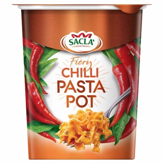Sacla' Fiery Chilli Pasta Pot, British Import (Pack of 3)