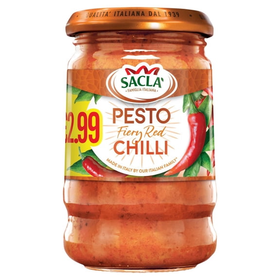 Sacla' Pesto Fiery Red Chilli 190g (pack of 6)