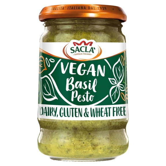 Sacla Vegan Basil Pesto 190G, Imported from Britain