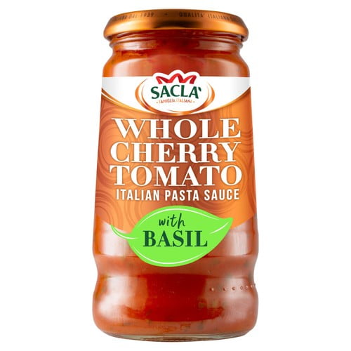 Sacla' Whole Cherry Tomato & Basil Pasta Sauce 350g, British Import (Pack of 2)