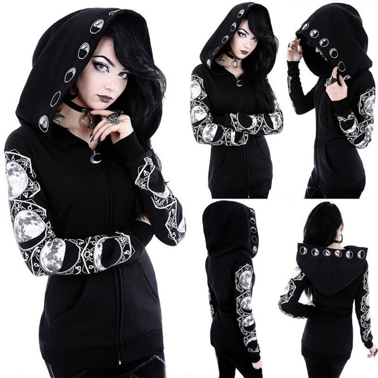 Sacos Para Mujer, Y2K Gothic Hoodies for Women Vintage Retro Skull Skeleton  Graphic Jacket Oversized Aesthetic Sweatshirts Pullovers Colorful Coats