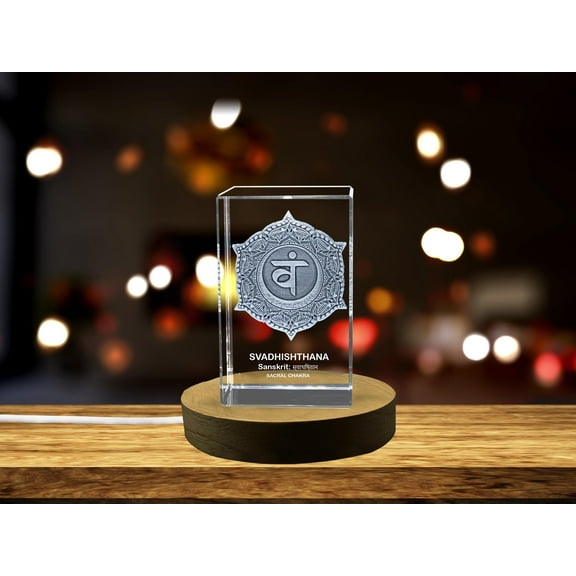 Sacral Chakra Crystal with Beautifully Carved Second Chakra Symbol, Supports Creativity & Self-Expression