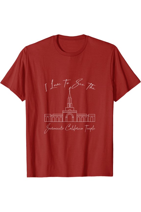 Sacramento CA Temple, I love to see my temple, calligraphy T-Shirt