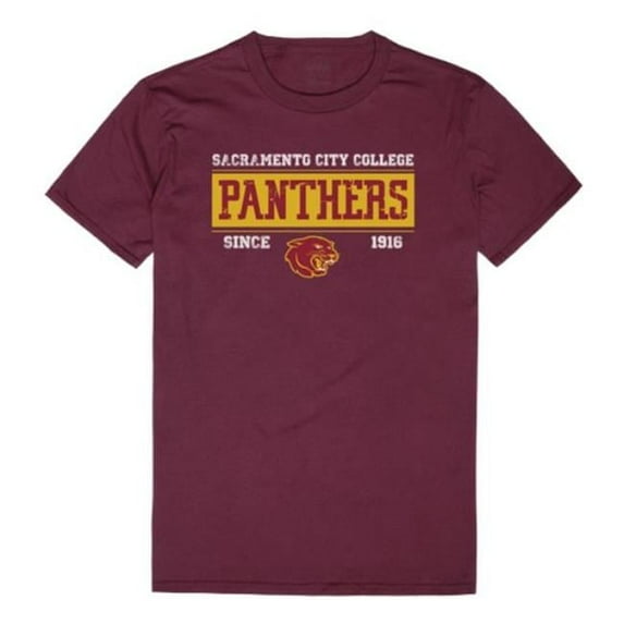 Sacramento City College Panthers College Established T-Shirt, Maroon - Small