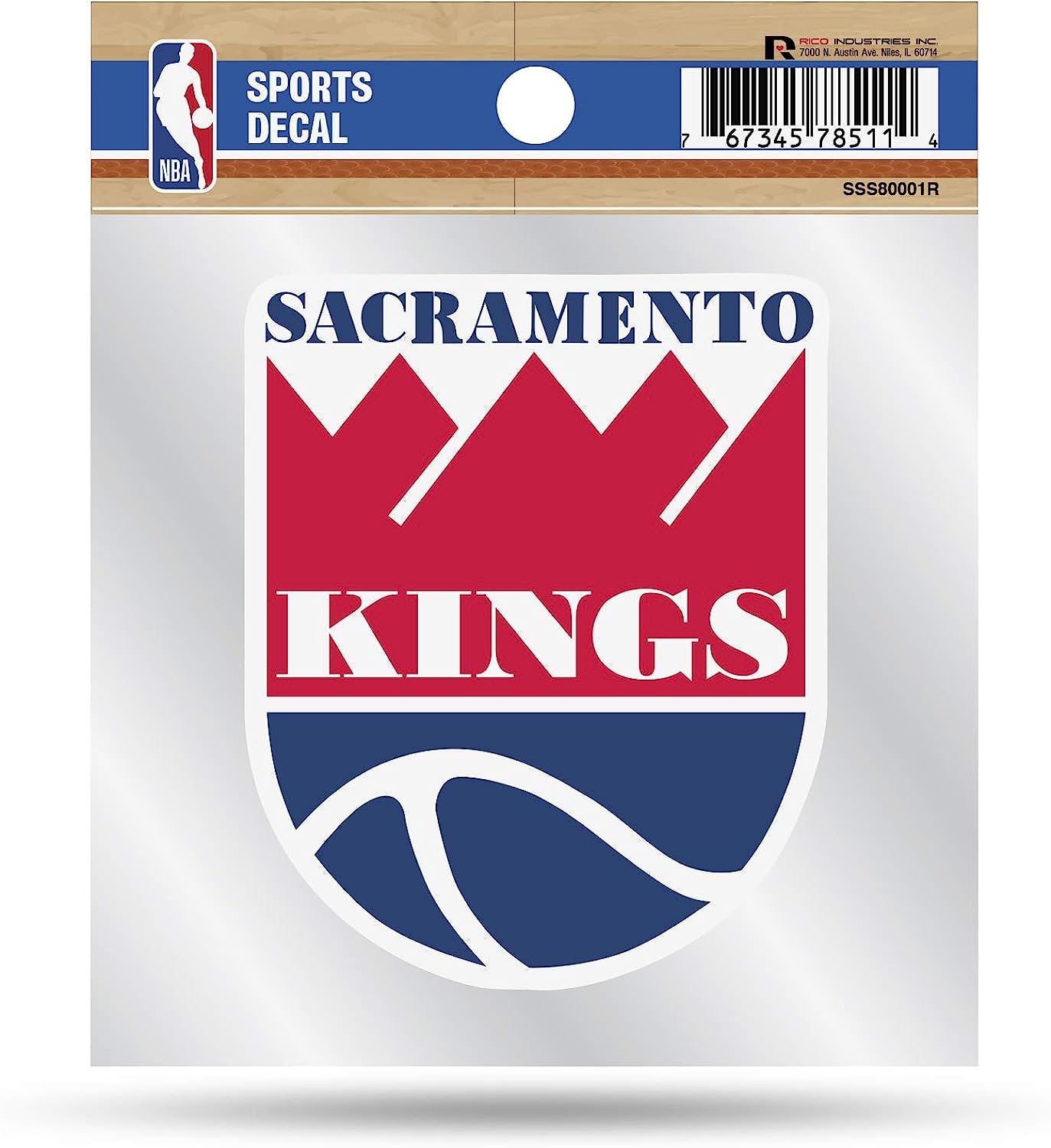 Sacramento Kings 4x4 Inch Die Cut Decal Sticker, Retro Logo, Clear