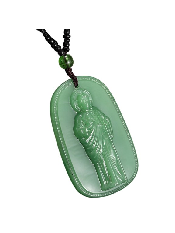 Sacred Buddhist Amulet Necklace Jewelry Sturdy Stone Neck Chain Accessory For Harmonies And Luck