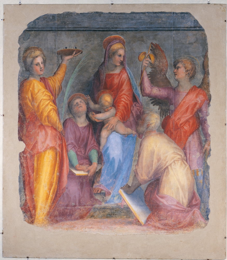 Sacred Conversation With The Madonna And Child And Sts Lucy Canvas Art -  (24 x 36)