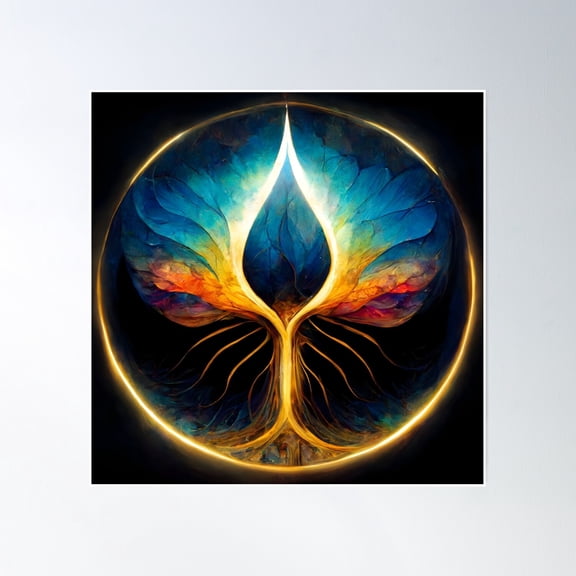 The Sacred Femminine Taking Roots, Yoni Symbol Of Divine Feminine - Spiritual Art Spiritual Artwork Spirituality Wellness Well-Being Poster Wall Art, Modern Wall Decor, 16x16 UNFRAMED
