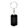 thumbnail image 1 of Sacred Geometry Ancient Shapes Stainless Steel or 18k Gold Premium Swivel Dog Tag Keychain, 1 of 16