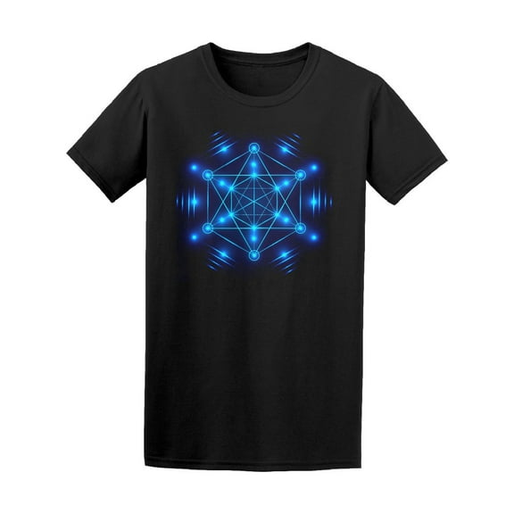 Sacred Geometry Blue Star T-Shirt Men -Image by Shutterstock, Male 3X-Large