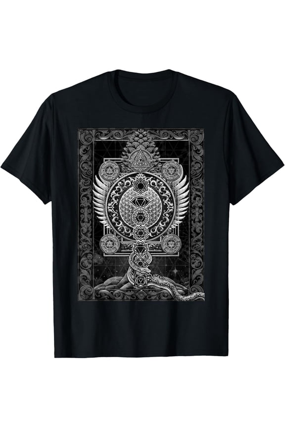 Sacred Geometry Esoteric Spiritual Psychedelic Flower T-Shirt