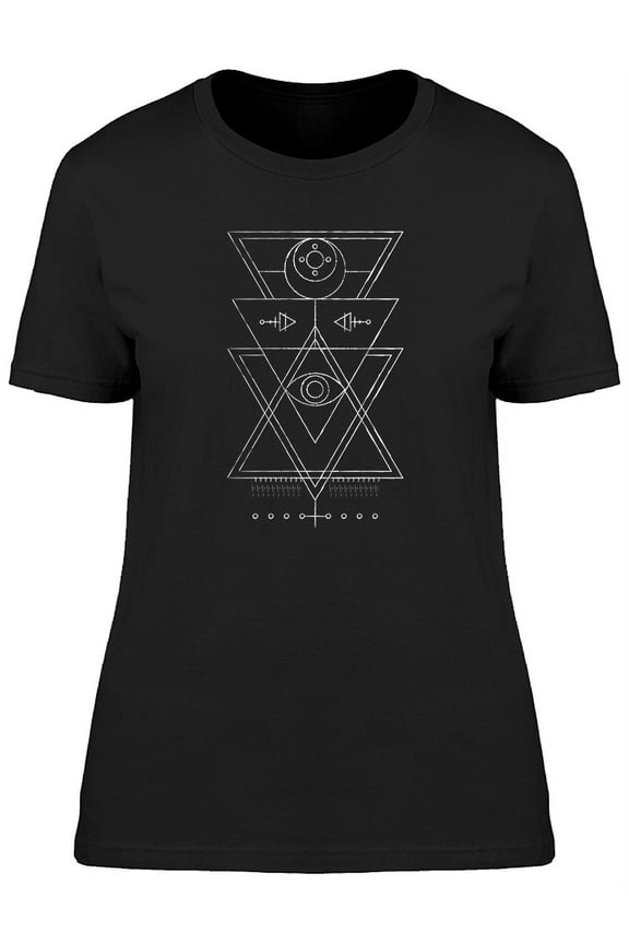Sacred Geometry Eye Graphic T-Shirt Women -Image by Shutterstock, Female Large