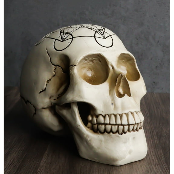 Sacred Geometry Metatron Cube Earth And Heaven Cosmic Energy Skull Figurine