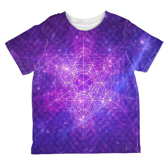 Sacred Geometry Metatron Cube Map of Creation All Over Toddler T Shirt Multi 2T