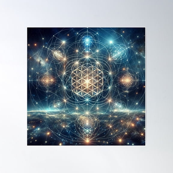 Sacred Geometry Poster Wall Art, Modern Wall Decor For Living Room Bedroom, 24x24 UNFRAMED