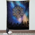 thumbnail image 1 of Sacred Geometry Tapestry, Hexagon Form with the Eye Icon in the Centre on Starry Night Mystic Image, Wall Hanging for Bedroom Living Room Dorm Decor, 60W X 80L Inches, Multicolor, by Ambesonne, 1 of 5