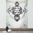 thumbnail image 1 of Sacred Geometry Tapestry, Simplistic Seed of Life Symbol Vortex Motion with Spheres Print, Wall Hanging for Bedroom Living Room Dorm Decor, 60W X 80L Inches, Black Silver White, by Ambesonne, 1 of 2