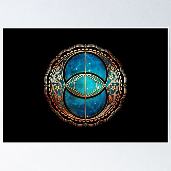 Sacred Geometry Vesica Piscis Symbol Wall Art Spiritual Decor, Unframed Poster