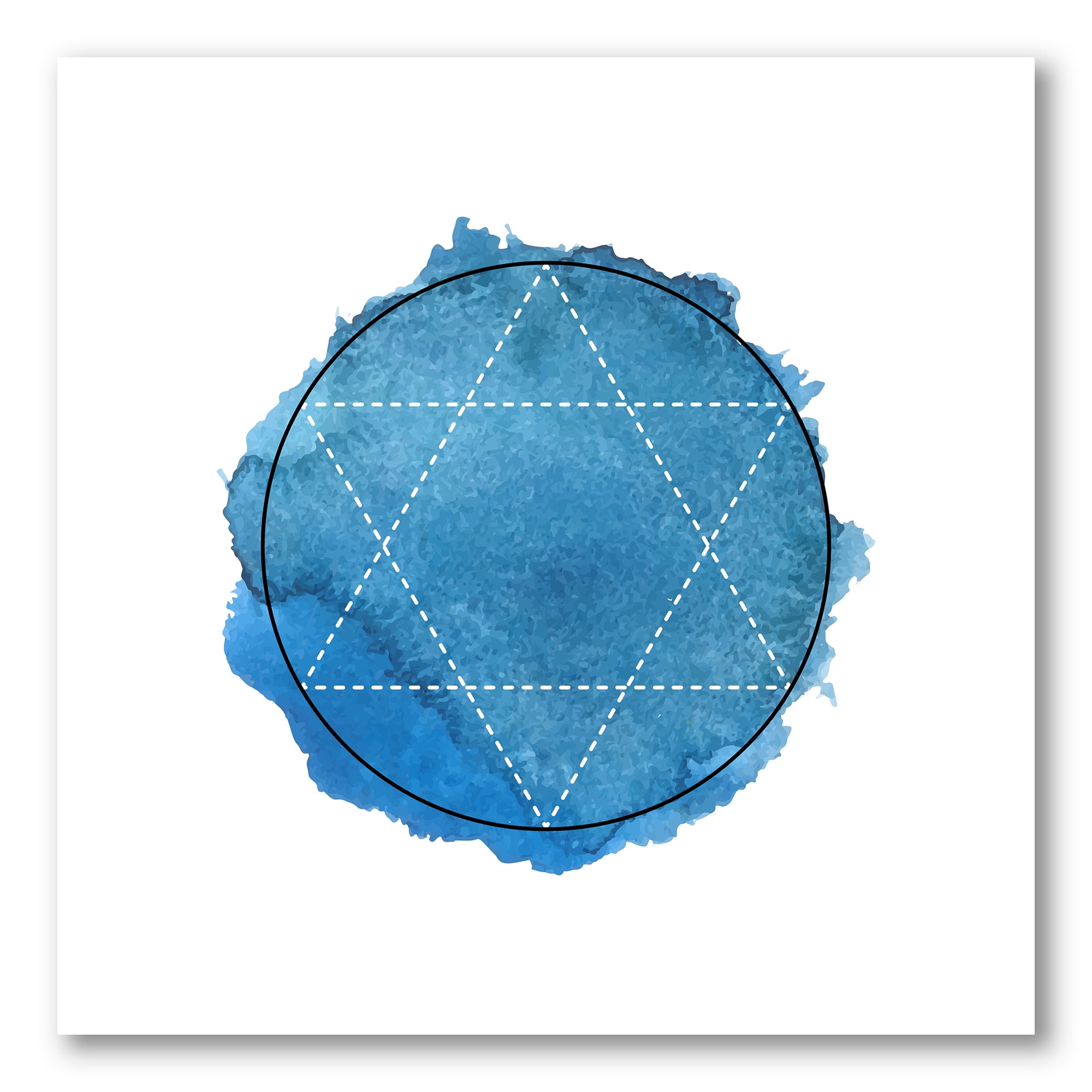 Sacred Geometry and Symbol of Alchemy III 16 in x 16 in Painting Canvas Art Print, by Designart