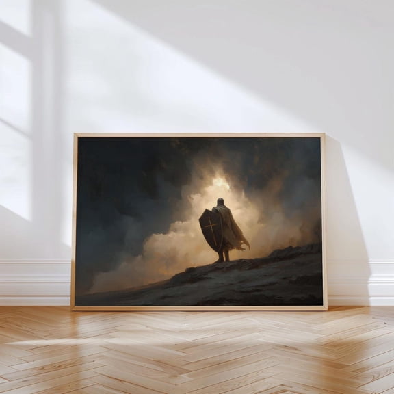 Sacred Guardian Christian Warrior Knight Wall Art Home Decor Unframed Paper Print