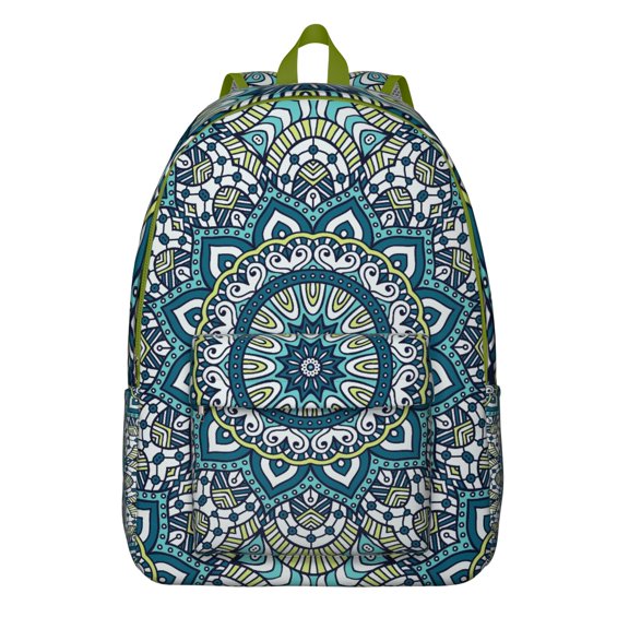 Sacred Harmony Mandala Backpack for Women, Vintage Ethnic Tribal Style Daypack with Artistic Geometric Ornament Print