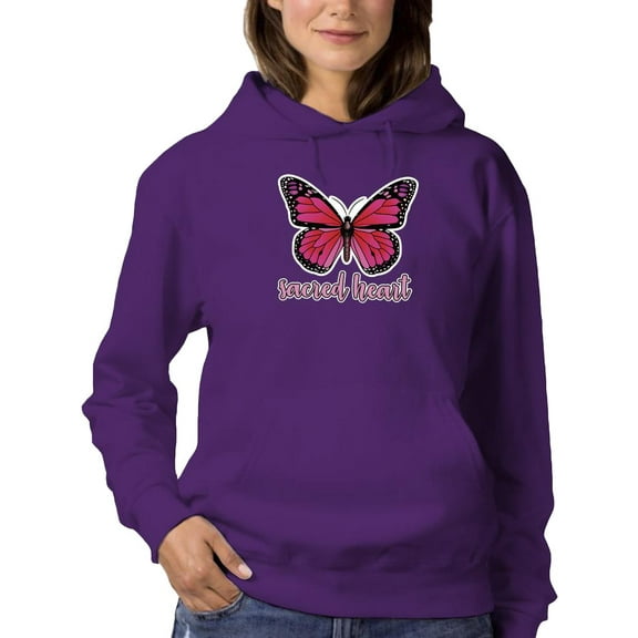 Sacred Heart Butterfly Hoodie Women -Smartprints Designs, Female 5X-Large