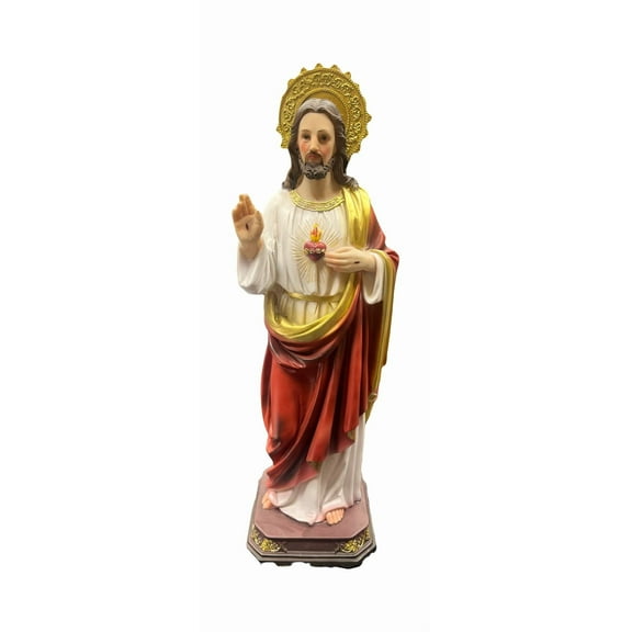Sacred Heart of Jesus Statue 12 Inch | Sagrado Corazn de Jess | Hand-Painted Catholic Figurine for Home, Church, or Prayer Altar | Religious Decor