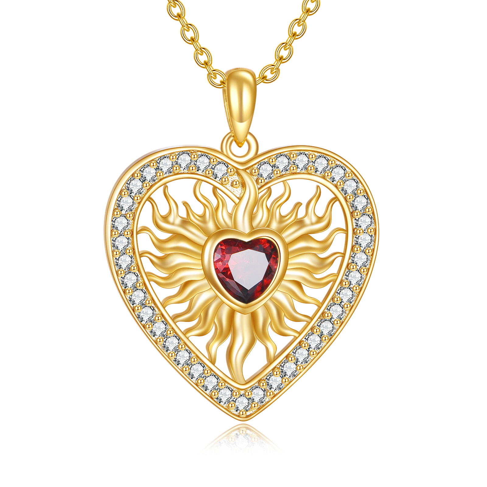 Sacred Heart Necklace Sterling Silver Sacred Heart of Jesus Pendant 14K ...