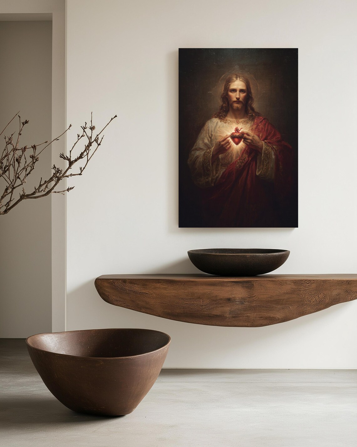 Sacred Heart Of Jesus Art: Catholic Wall Art Decor, Divine Mercy ...