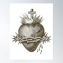 Sacred Heart Of Jesus Poster Wall Art, Modern Wall Decor For Living Room Bedroom, 16x24 UNFRAMED