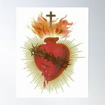 Sacred Heart Of Jesus Poster Wall Art, Modern Wall Decor For Living Room Bedroom, 8x12 UNFRAMED