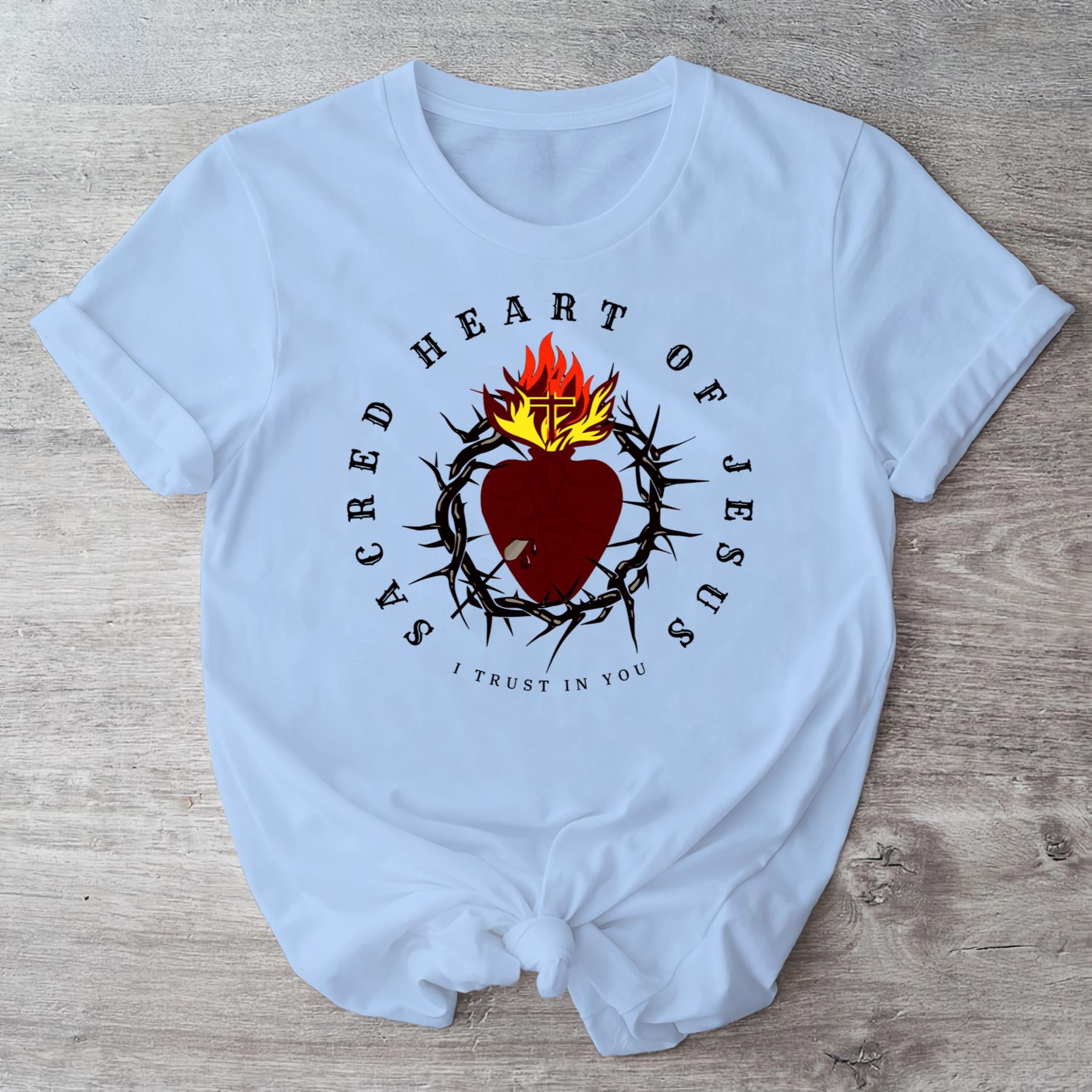 Sacred Heart Symbol Shirt for Men, Traditional Faith-Inspired Clothing ...