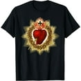 thumbnail image 1 of Sacred Heart of Jesus Art Christ Vintage Catholic Blessing T-Shirt, 1 of 4