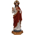 thumbnail image 1 of Sacred Heart of Jesus Christ Lord Catholic Religious Gift Colored Resin 24 Inch Large Gold Base Statue Figurine Sculpture, 1 of 4
