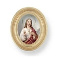 thumbnail image 1 of Sacred Heart of Jesus Picture Framed Print, Small, Oval Gold-Leaf Frame, 1 of 2