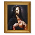 thumbnail image 1 of Sacred Heart of Jesus Picture Framed Wall Art Decor, Large, Antique Gold-Leaf Classic Frame, 1 of 2