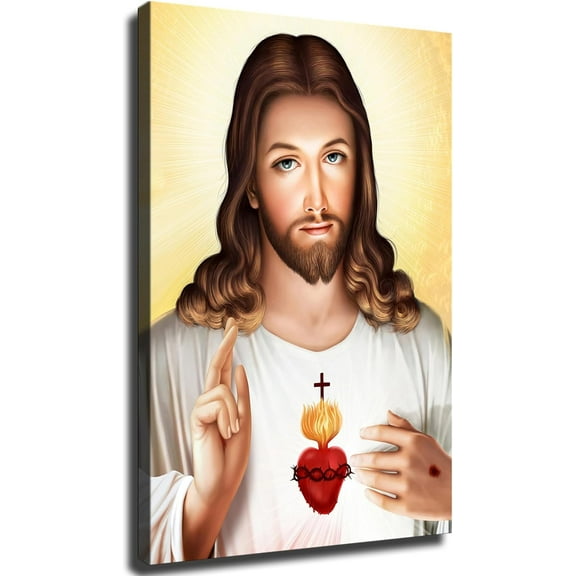 Sacred Heart of Jesus Poster Canvas Print Wall Art Picture Indoor Bedroom Living Room Aesthetic Texture Decorative Gifts