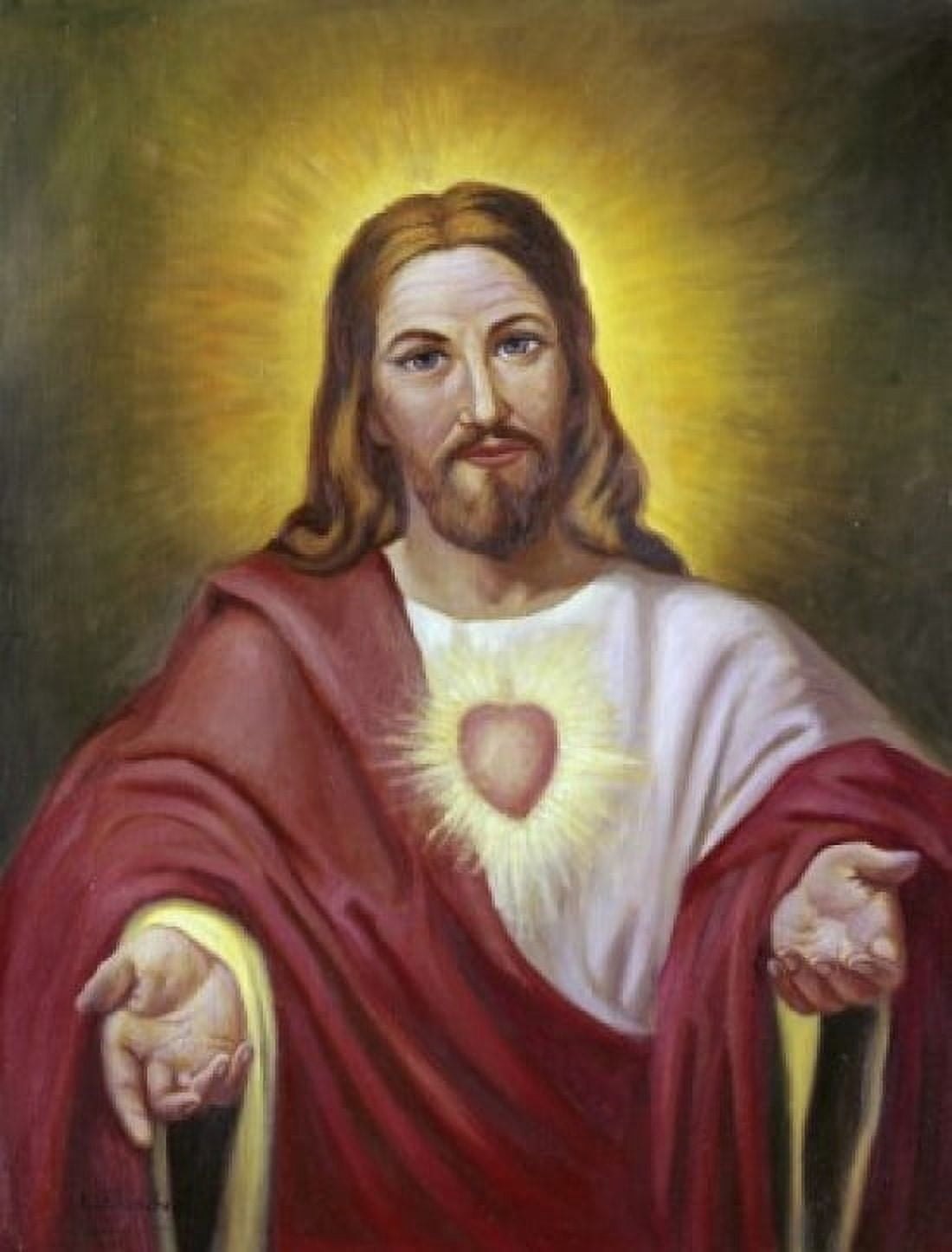 Sacred Heart of Jesus Vittorio Bianchini (1797-1880 Italian) Canvas Art - Vittorio Bianchini (24 x 36)