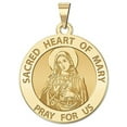 thumbnail image 1 of Sacred Heart of Mary Religious Medal - 3/4 Inch Size of a Nickel -Solid 14K Yellow Gold, 1 of 2