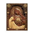 thumbnail image 1 of Sacred Heart of Mary Religious plaque wooden icon Immaculate Heart of Mary catholic devotional statue, 1 of 5