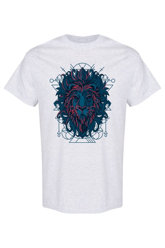 Sacred Lion Head Design T-Shirt Men -Image by Shutterstock, Male Large