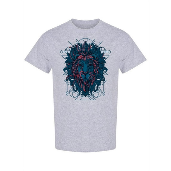 Sacred Lion Head Design T-Shirt Men -Image by Shutterstock, Male Large
