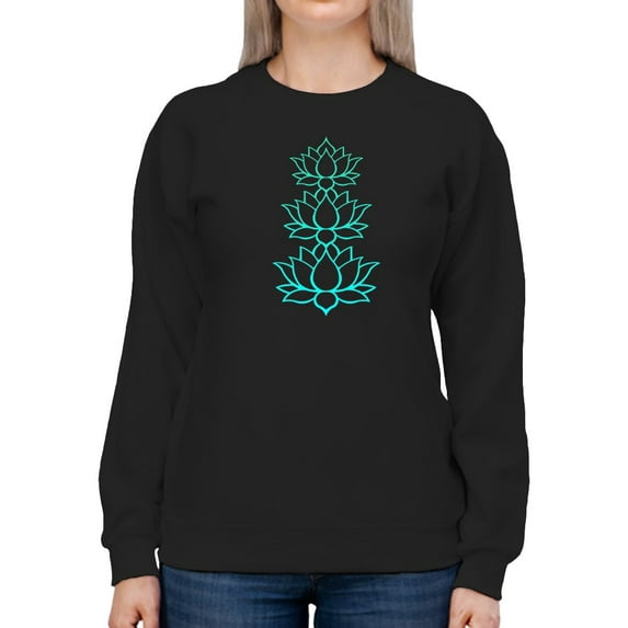 Sacred Lotus Design Sweatshirt Women -GoatDeals Designs, Female XX-Large